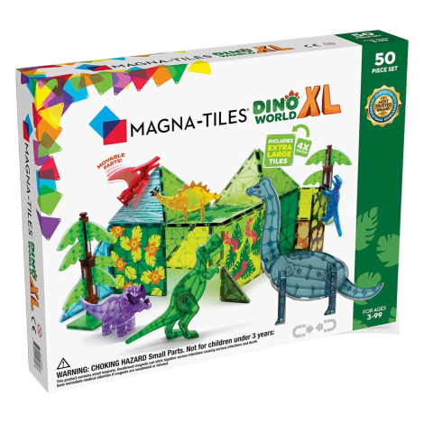 Magna-Tiles Dino World XL, set magnetic 50 de piese - imagine 7